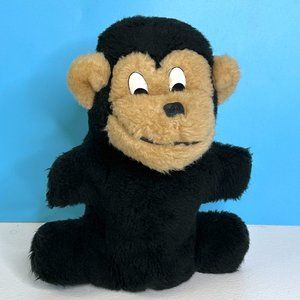 VERY RARE Vintage Dollcraft Black Monkey‎ 11" Plush Full Body Hand Puppet